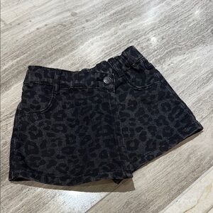 Zara Black Leopard Print Kids Shorts